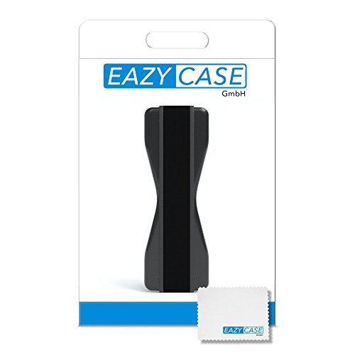 Smartphone Finger Halterung, Handy Griff, Smartphonehalter, Selfie Handyhalter, Fingerhalterung von EAZY CASE, Schwarz