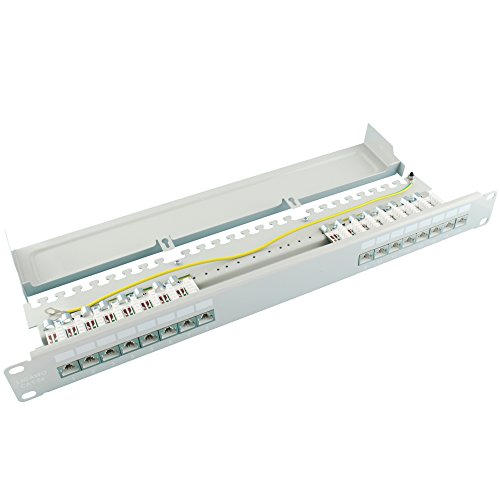 Ligawo 1020106.0 Patchpanel "Cat.5e 16x RJ45 LSA", 48,26 cm grau