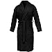 Produktbild HOMELEVEL Frottee Bademantel Reisebademantel 100% Baumwolle Bademantel S - 6 XL Frauen Männer Damen und Herren Morgenmantel Übergrößen Saunamantel Reise Morgenrock Schwarz 4XL