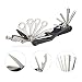 Produktbild Relaxdays Multitool Fahrrad, 16-teilig, Set mit Ringratschenschlüssel, Reifenheber uvm., Multifunktionswerkzeug, schwarz