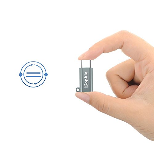 Rophie USB-C auf Micro USB Adapter [2 Stücke] Typ C zu Micro USB Umwandeln Adapter für MacBook, Chromebook Pixel, Nexus 5X/6P, Nokia N1, OnePlus 2, Lumia 950 und andere Type C Geräte - 6