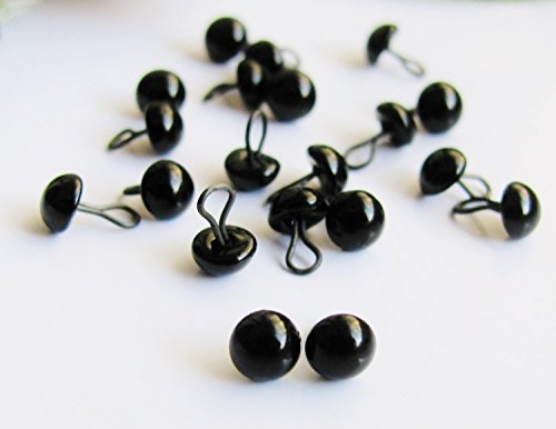 10 Paar Glasaugen 7 mm, schwarz, mit Öse, Teddybären selbst nähen, Künstlerbären