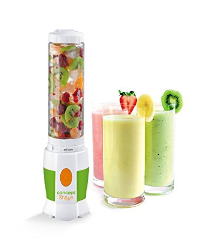 CONCEPT Hausgeräte sm3350 Smoothie Maker Shake and go mit 2 Flaschen, 500 ml, 180 W, 0,5 L, weiß / grün - 5