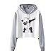 Produktbild Hoodie Damen Sunnyadrain Desig Reißverschluss Panda Patchwork Lose Pullover Kapuzenpullover Sweatshirt Tops Lange Ärmel Outerwear Herbst Frauen-Damen