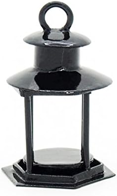 Odoria 1/12 Scale Dolls House Miniature Lantern Dollhouse Accessories, Black
