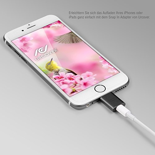 Original Urcover® Tech Snap Adapter Set Magnetisches iPhone Lightning Kabel Adapter Grau Snap [ FAST CHARGING ] für Apple Smartphones iPhone - 5
