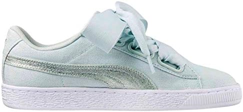 Puma Basket Heart Patent. White and Pink Patent Leather Shoes for Women. Sneaker (36 EU, Pastel/Green)