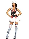 Kleid Mütze sexy Matrosin - Kostüm für Damen Gr. S - L, Größe:M