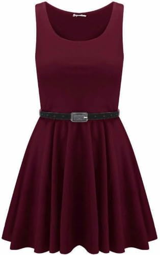 Swagg Fashions Women's Skater Dress Uk 12-14 Wine