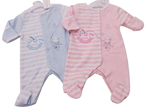 BNWT Tiny Baby Premature Preemie Baby 100% cotton romper sleepsuit Clothes (up to 7lb, pink)