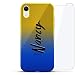 Produktbild Luxendary Designer Schutzhülle für iPhone XR, 3D-Druck, modisch, hochwertig, Chamäleon-Effekt, 360 schützendes Glas, Dämmerungsblau Tamara, Name: Nancy, handgeschriebener Stil, Blau (Dusk Blue)