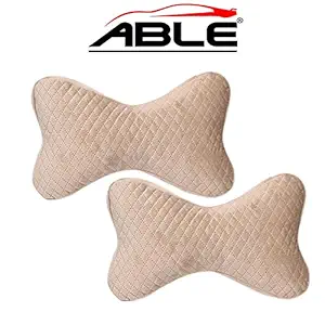 Able Memory Foam Neckrest Necksupporters Pillow Beige for Thar New 2021 Set of 2 Pcs