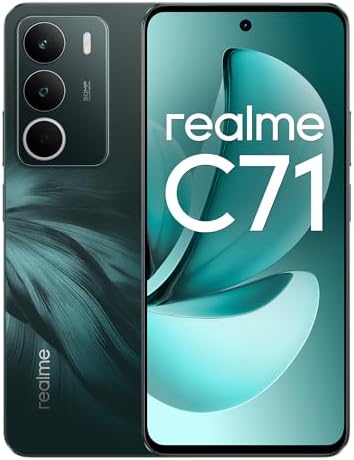 realme C71 Smartphone 4G,6+128GB,Batteria 6000 mAh,Ricarica rapida 45 W,Fotocamera AI da 50MP,Display 120 Hz,Resistenza agli urti di grado militare,Impermeabilità quotidiana, Verde(Senza Adattatore)
