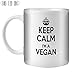 Produktbild STUFF4 Tee/Kaffee Becher 350ml/Vegan/Black Text/Keep Calm I'm.../Weißkeramik/ST10