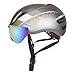 Produktbild Yedina Fahrradhelm Abnehmbare Magnetbrille Grau Damen Herren Reiten Mountainbike Ski Helm Nylon Gürtel Einstellbare Sicherheit Atmungsaktiv Integriert