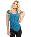 KRISP® Pleated Cowl Neck Low Cut Tie Back Vest Silk Jersey Top Party Evening 3540 (Teal,18)
