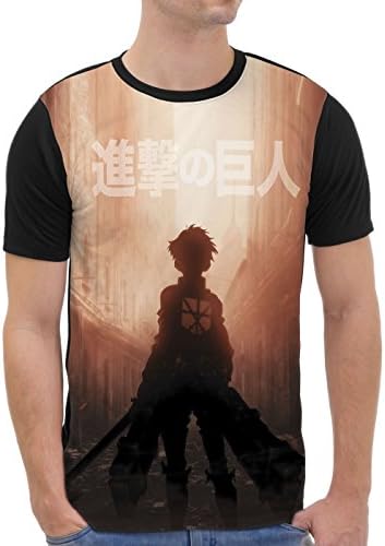 VOID Titan Hunter Graphic T-Shirt all-over print on attack aot, Size:2XL