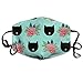 Produktbild Vbnbvn Mundmaske,Wiederverwendbar Anti Staub Schutzhülle, Dust Face Mask for Dust Mouth Mask,Cat Head Silhouette Mint Anti-Dust Mask Adjustable Earloop Face Mask