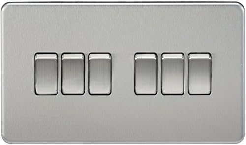 Knightsbridge SF4200BC Screwless 10A 6G 2 Way Switch Brushed Chrome