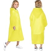 Voarge Raincoat for Kids, Boys Girls Poncho Lightweight Transparent Reusable with Hood, Festival, Rain Poncho for Bicycle, Hi