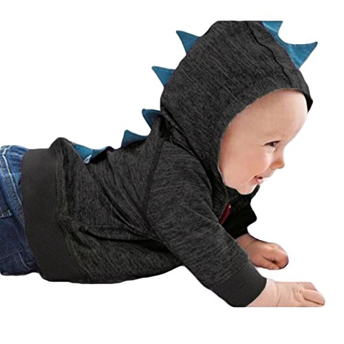WangsAura Baby Boys Toddler Long Sleeve Dinosaur Hoodies Zip-up Jacket