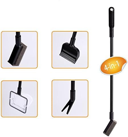Mossun 4 in 1 High quality Aquarium Extendable Cleaning kit Gravel Rake Spoon Net Flat Fork Sponge
