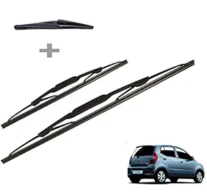 Luxury Care - I10 Front Windshield Wiper Blades Size-22, 16 and 1 Rear Only Back Wiper Blade, Set of 3 Pc