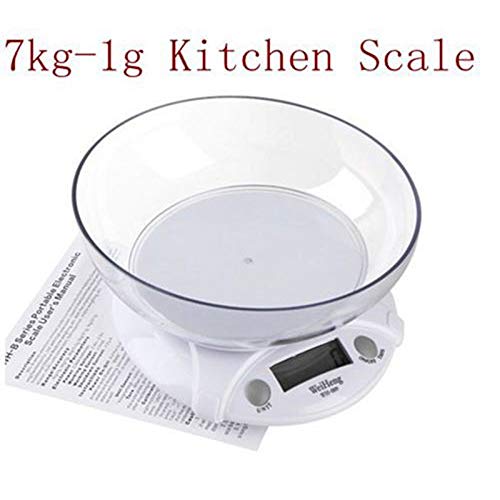 Preisvergleich Produktbild Queta Elektronische Küchenwaage mit Schüssel für Backen 7KG 1G