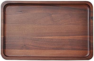 Wooden Serving Tray Decorative Square Tray Serve For Dried Fruit Or Dessert,34*23CM-Black