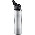 Borosil Hydra Grip-n-Sip Stainless Steel 750 ml Water Bottle | Single Wall, Leakproof, BPA Free| Bottle for Office, School, College & Gym | Silver