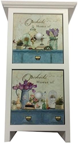 Shabby Chic Rectangular Two Drawer Mini Chest of Flowers