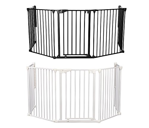 Impag® barrier, fireplace guard, oven guard, play pen with gate Marc 7 black