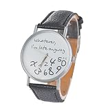 Souarts Damen Schwarz Arabische Ziffern Armbanduhr Quartz mit Batterie