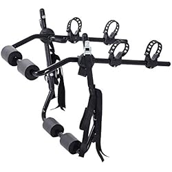 Homcom Porte-vélo pour 2 vélos - Installation sur hayon - 6 Sangles de sécurité - Pliable - Acier Noir