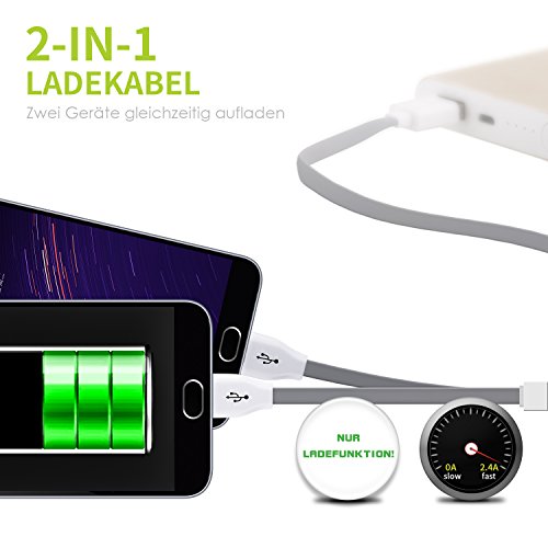 Royal Flag 6-teiliger Premium-Kabelsatz MicroUSB auf USB 2.0 zum Laden und Synchronisieren,Passend für alle Android-Smartphones (Samsung, HTC, LG, Sony, Blackberry, etc.), Tablets, Musikplayer, Lautsprecher, E-Books sowie andere Geräte mit MicroUSB-Anschluss - 3