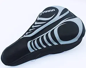 Frackson Black Soft Bicycle Silicone Gel Saddle Seat & Cycling Cushion Pad ( 200 Gm to 230 Gm) Bike Cycle Gel Cover