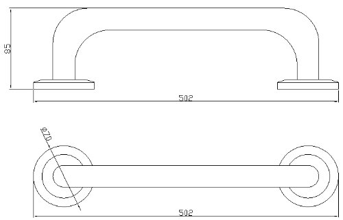 VELMA – 251802 – Hochwertiger stabiler Stützgriff – Haltegriff – Wannengriff – Auch als Handtuchhalter geeignet – Hochglanz verchromtes Messing – Kein Plastik – 100 % rostfrei – Hochwertige Qualität ! - 2