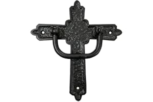 Adonai Hardware "Cross" Antique Cast Iron Door Knocker (Black Powder Coated)