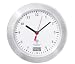 Produktbild Mebus Funk Wanduhr Aluminium Saugnäpfe Thermometer Uhr 17 cm Funkuhr Badezimmeruhr (Weiss)