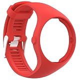 squarex Ersatz-Uhrenarmband aus weichem Silikon für Polar M200 Fitness-Armbanduhr, Damen, rot, AS Show