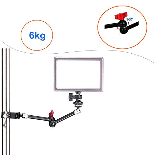 VBESTLIFE Braccio Magico per Fotocamera, 11 in Lega Articolazione Braccio Magico di Attrito Regolabile per Telecamera Monitor LED Flash Braccio Magico con Acciaio Inossidabile + Cuscinetto