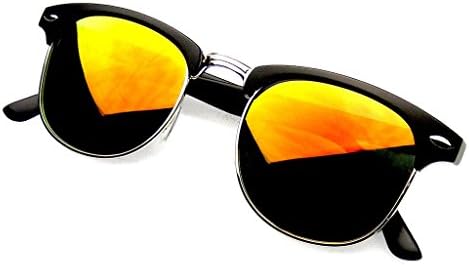 Emblem Eyewear - Premium Half Frame Horn Rimmed Sunglasses Metal Rivets