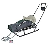 Schlitten wird niemals rosten, da kein Stahlschlitten - Griff mit edlem Eco-Leder überzogen