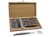 Artikelart: Tafelmesser Baladéo Laguiole Gabel-Set, 6 Gabeln Messer, Silber, 20 x 10 x 2 cm