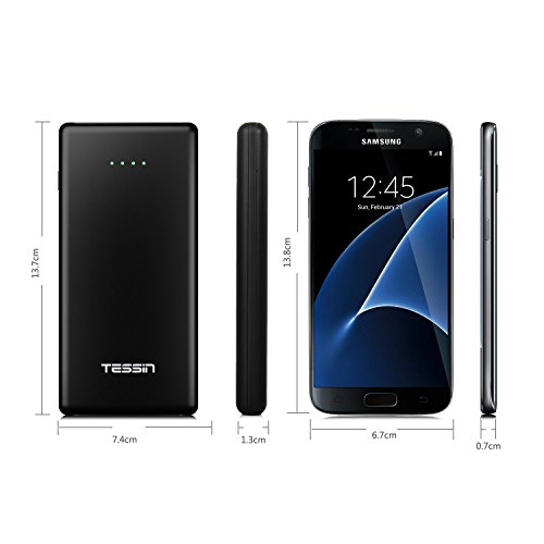 IVSO 10000mAh Quick Charger QC 3.0 Ultra Kompakt Dual USB Portable Powerbank Ladegerät Externer Akku Li-Polymer-Akku für iPhone 6/6 Plus/6s/6s plus/5/4, iPad Air 2, iPod touch 6g, Sony Xperia X Compact, Xperia XZ, Galaxy tab A 10.1 2016, Lenovo Yoga Book, Yoga Tab 3 Plus, Moto G4 / G4 Plus, Moto Z Play / Moto Z Android und Apple Geräte,Tablet-PCs (10000mAh, Schwarz) - 7