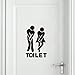 Produktbild VENMO Tür WC Vinyl DIY WC Aufkleber Removable Home Decor Mark Aufkleber,Kühlschrank Wandtattoo,Fliesen-Sticker Folie Aufkleber für Badezimmer Deko-Folie für Badezimmer-Gestaltung,18x12cm,Schwarz