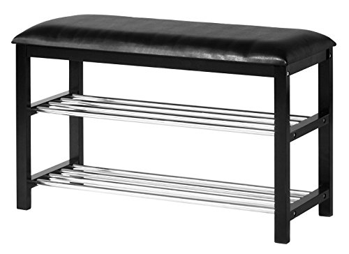 Orolay Schuhbank Sitzbank Schuhregal Schuhschrank Schuhtruhe Badregal Schwarz