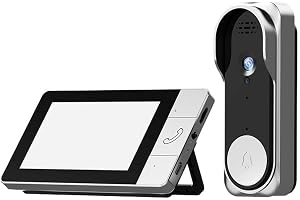 Trådlös dörrklockkamera, 1080P smart dörrklocka med 10,3 tums skärm, IP65 vattentät, utomhusvideo intercom system med och två