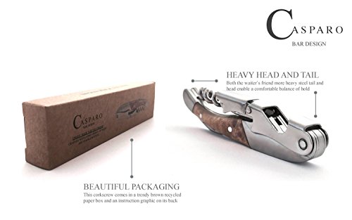 Professioneller Korkenzieher & Flaschenöffner | Sommelier & Laguiole Kellnermesser | Premium Weinöffner | edles Weinzubehör | Casparo Design - 2