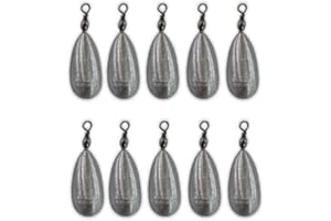 M2 FISHING Kit 10 PIOMBI Pera con GIRELLA Set da 10 Pezzi Pesca BOLENTINO SURFCASTING